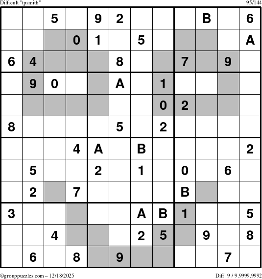 The grouppuzzles.com Difficult tpsmith puzzle for Thursday December 18, 2025