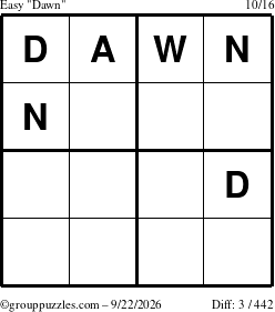 The grouppuzzles.com Easy Dawn puzzle for Tuesday September 22, 2026