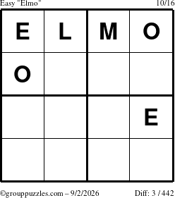 The grouppuzzles.com Easy Elmo puzzle for Wednesday September 2, 2026
