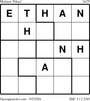 The grouppuzzles.com Medium Ethan puzzle for Wednesday September 2, 2026