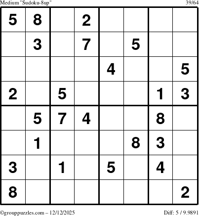 The grouppuzzles.com Medium Sudoku-8up puzzle for Friday December 12, 2025