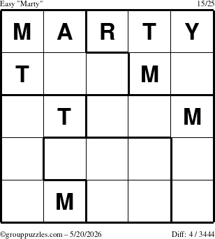 The grouppuzzles.com Easy Marty puzzle for Wednesday May 20, 2026
