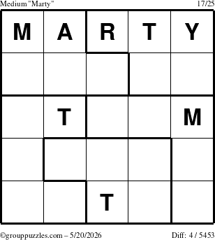 The grouppuzzles.com Medium Marty puzzle for Wednesday May 20, 2026