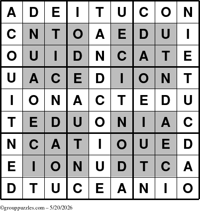 The grouppuzzles.com Answer grid for the HyperEducation-i23 puzzle for Wednesday May 20, 2026