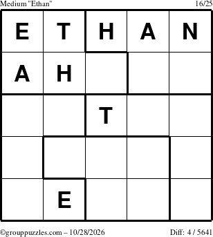 The grouppuzzles.com Medium Ethan puzzle for Wednesday October 28, 2026