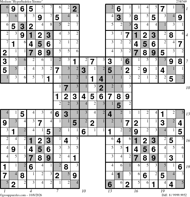 The grouppuzzles.com Medium cover-HyperXtreme puzzle for Thursday October 8, 2026 with all 8 steps marked