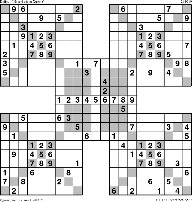 The grouppuzzles.com Difficult cover-HyperXtreme puzzle for Thursday October 8, 2026