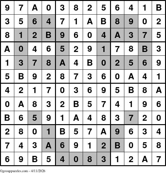 The grouppuzzles.com Answer grid for the tpsmith puzzle for Saturday April 11, 2026