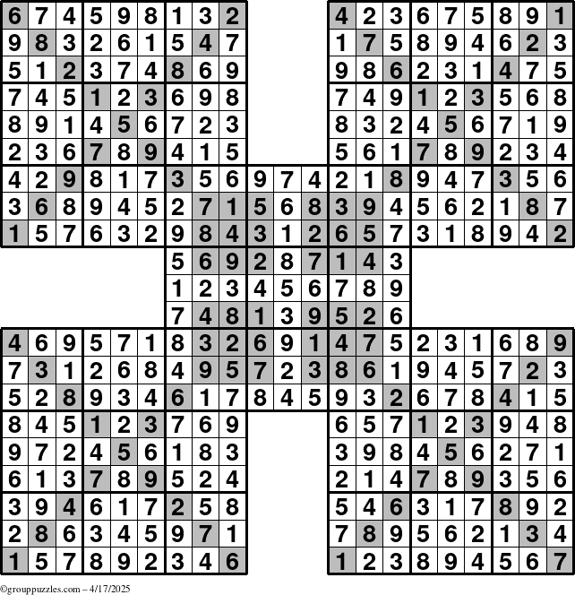 The grouppuzzles.com Answer grid for the cover-HyperXtreme puzzle for Thursday April 17, 2025