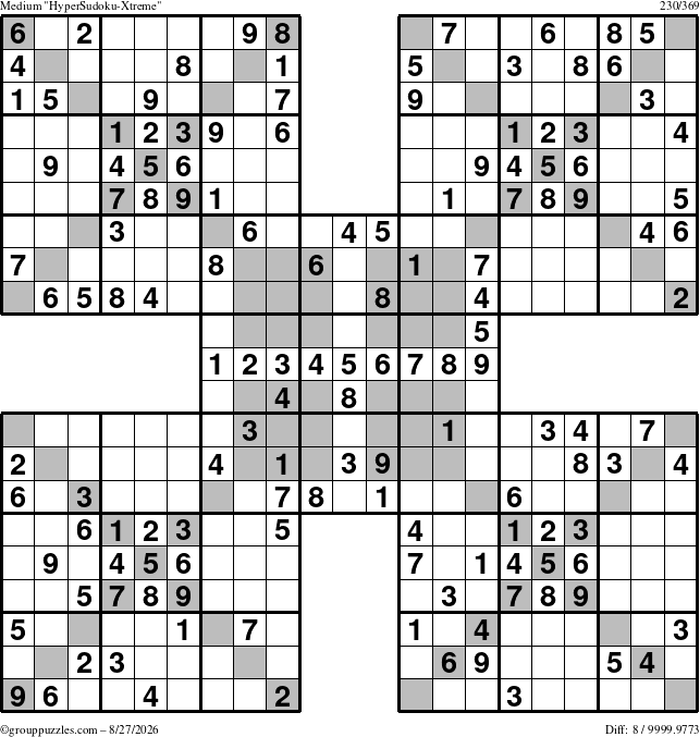 The grouppuzzles.com Medium cover-HyperXtreme puzzle for Thursday August 27, 2026