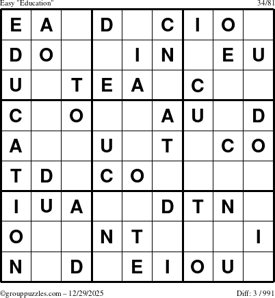 The grouppuzzles.com Easy Education-c1 puzzle for Monday December 29, 2025