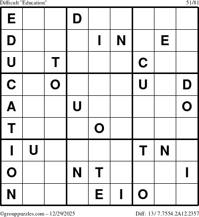 The grouppuzzles.com Difficult Education-c1 puzzle for Monday December 29, 2025