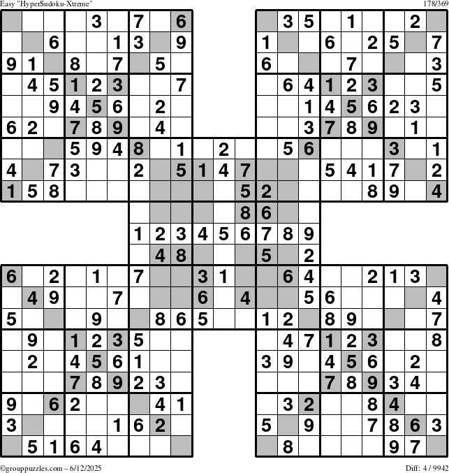 The grouppuzzles.com Easy cover-HyperXtreme puzzle for Thursday June 12, 2025