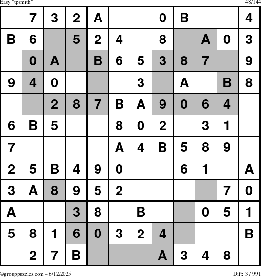 The grouppuzzles.com Easy tpsmith puzzle for Thursday June 12, 2025