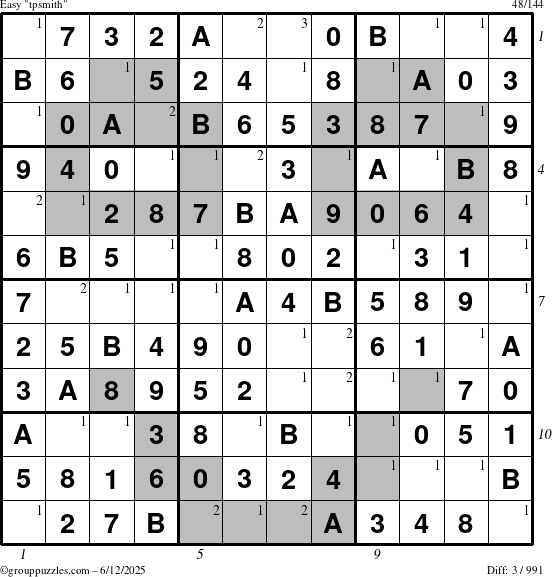 The grouppuzzles.com Easy tpsmith puzzle for Thursday June 12, 2025 with all 3 steps marked