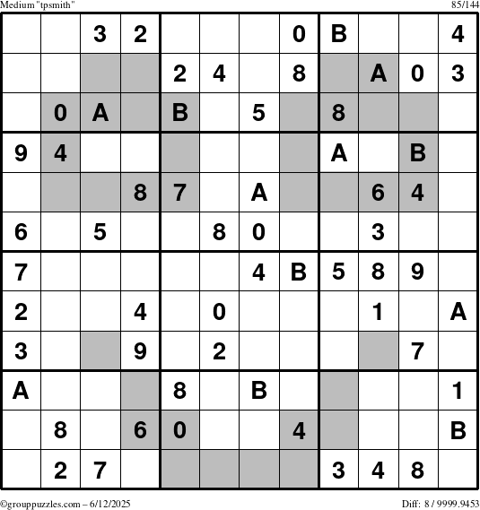 The grouppuzzles.com Medium tpsmith puzzle for Thursday June 12, 2025