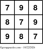 The grouppuzzles.com Answer grid for the TicTac-789 puzzle for Thursday October 22, 2026