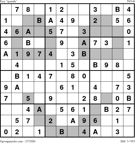 The grouppuzzles.com Easy tpsmith puzzle for Saturday February 7, 2026