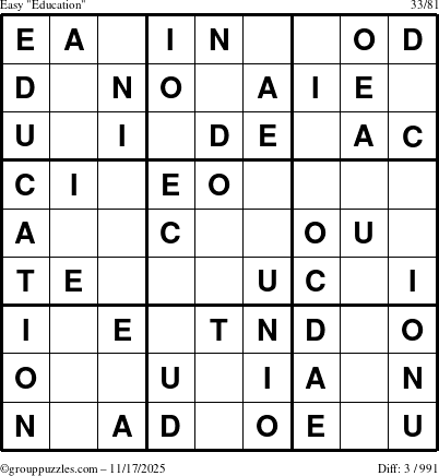 The grouppuzzles.com Easy Education-c1 puzzle for Monday November 17, 2025