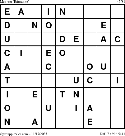 The grouppuzzles.com Medium Education-c1 puzzle for Monday November 17, 2025