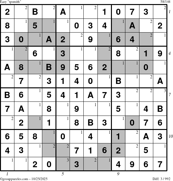 The grouppuzzles.com Easy tpsmith puzzle for Saturday October 25, 2025 with all 3 steps marked