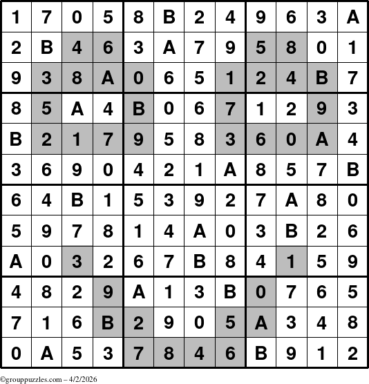 The grouppuzzles.com Answer grid for the tpsmith puzzle for Thursday April 2, 2026