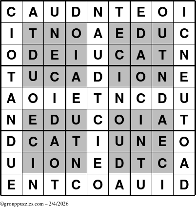 The grouppuzzles.com Answer grid for the HyperEducation-i23 puzzle for Wednesday February 4, 2026