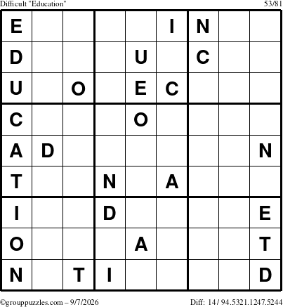 The grouppuzzles.com Difficult Education-c1 puzzle for Monday September 7, 2026