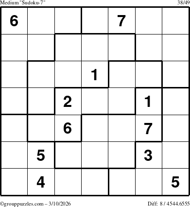 The grouppuzzles.com Medium Sudoku-7 puzzle for Tuesday March 10, 2026