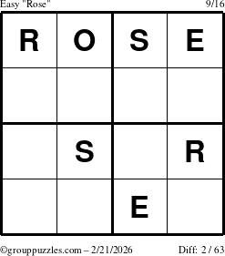 The grouppuzzles.com Easy Rose puzzle for Saturday February 21, 2026
