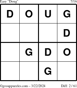 The grouppuzzles.com Easy Doug puzzle for Friday March 22, 2024