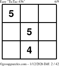 The grouppuzzles.com Easy TicTac-456 puzzle for Monday January 12, 2026