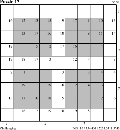 Step-by-Step Instructions for Puzzle 17 with all 19 steps marked