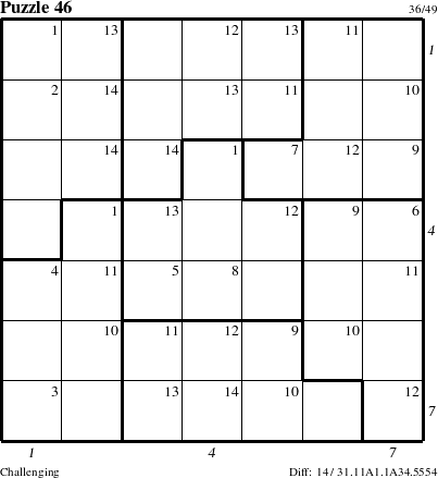 Step-by-Step Instructions for Puzzle 46 with all 14 steps marked